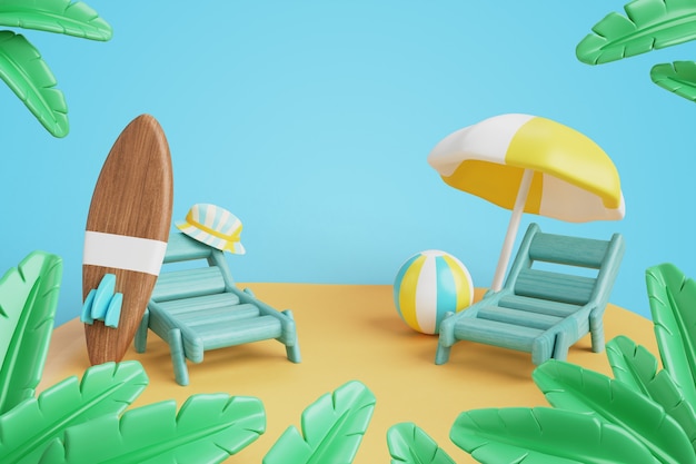 Renderização 3D do fundo de verão