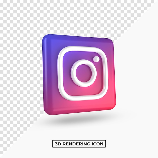 Renderização 3D instagram lustroso premium logo psd