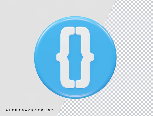 Renderização de ícone 3d de programação