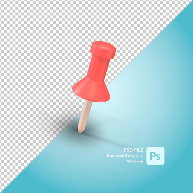 renderização de ilustração 3d de pino de pressão