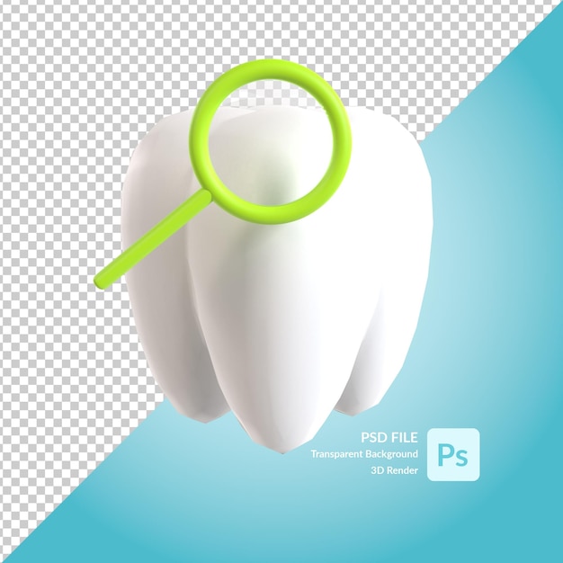 renderização de ilustração 3d dente