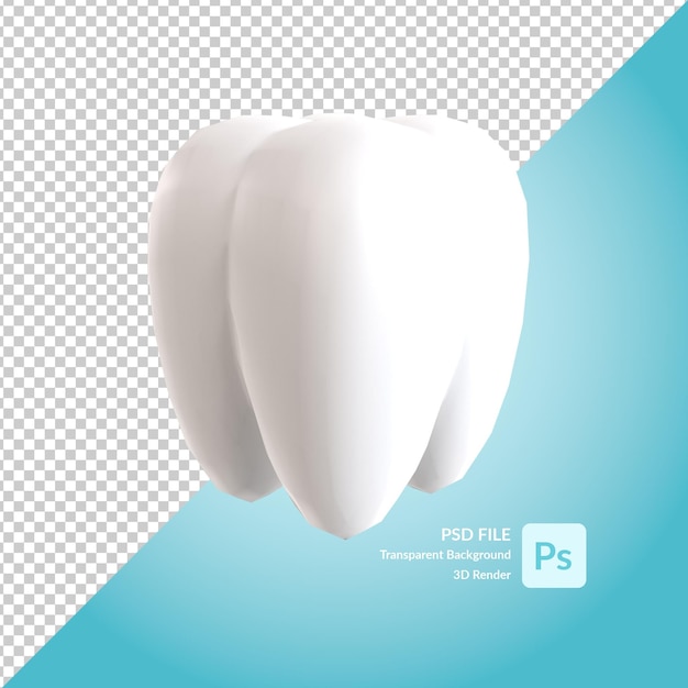 renderização de ilustração 3d dente