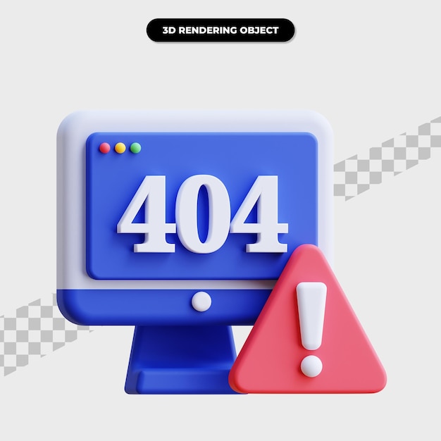 PSD rendu 3d 404 icône introuvable illustration