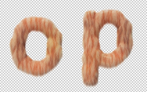 PSD rendu 3d de l'alphabet effet poil de chat