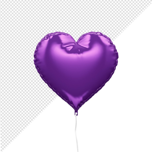 rendu 3d du ballon réaliste coeur violet