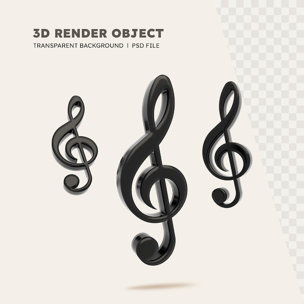 Rendu 3D de note de musique