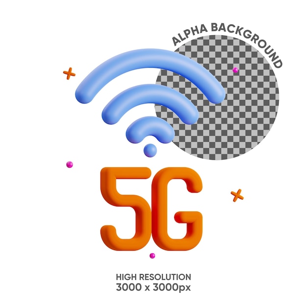 PSD le rendu de l'icône 5g 3d