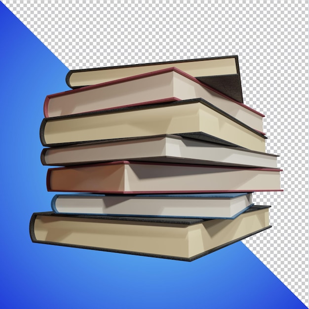 Retour aux livres scolaires rendu 3d isolé