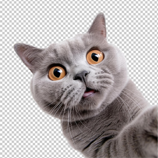 Retrato de gato britânico de pelo curto isolado em um fundo transparente png