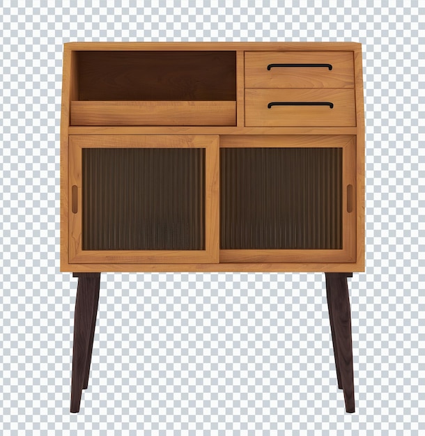 Retro rustikales Vintage Holzschrank Sideboard. Transparent