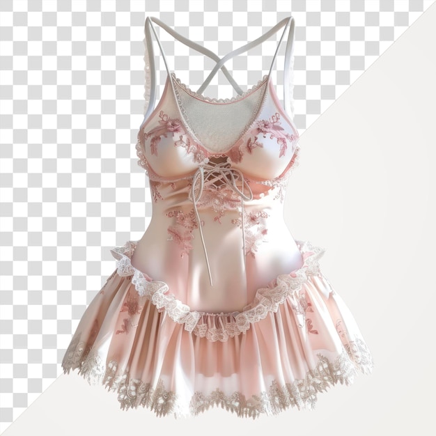 PSD robe de lingerie à dentelle élégante de png