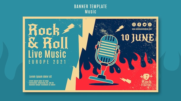 Rock Musik Festival Banner Vorlage