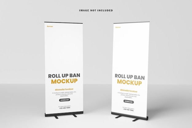 Roll up banner look maquette vue de face