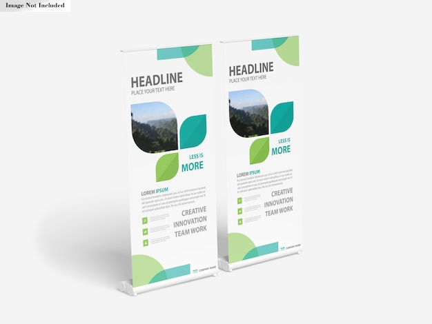 PSD roll up banner stands mockup