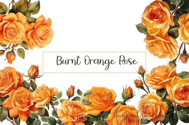 PSD rose orange brûlée clipart