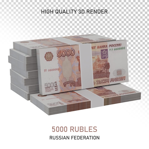 PSD russland 5000 rubel hochwertiges 3d-render-png