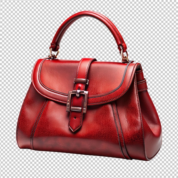 sac rouge pour femmes sur fond transparent