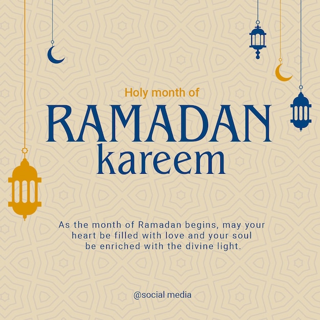 Saluto al Ramadan Instagram Post Template PSD Design Social media Piazza del Ramadan