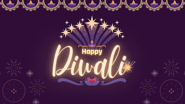 PSD saluto di diwali al neon viola youtube post