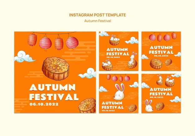 Sammlung von instagram-beiträgen zur herbstfestfeier