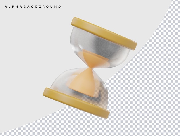 PSD sanduhr-symbol 3d-rendering und illustration