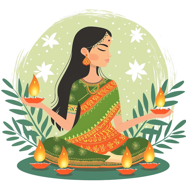 PSD schöne hariyali teej hindu-fest indische illustration