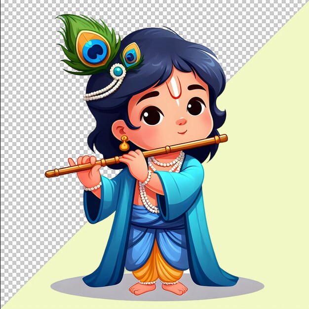 PSD schöne süße herr krishna glücklich krishna janmashtami png psd datei mockup png durchsichtiger hintergrund