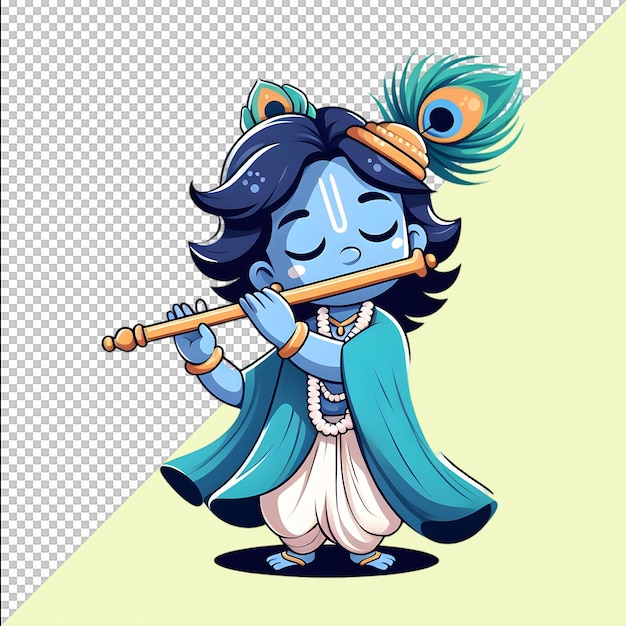 PSD schöne süße herr krishna glücklich krishna janmashtami png psd datei mockup png durchsichtiger hintergrund