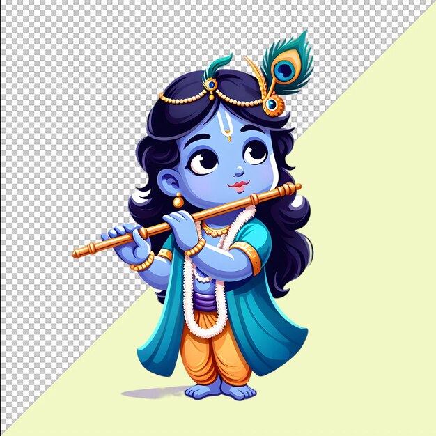 PSD schöne süße herr krishna glücklich krishna janmashtami png psd datei mockup png durchsichtiger hintergrund