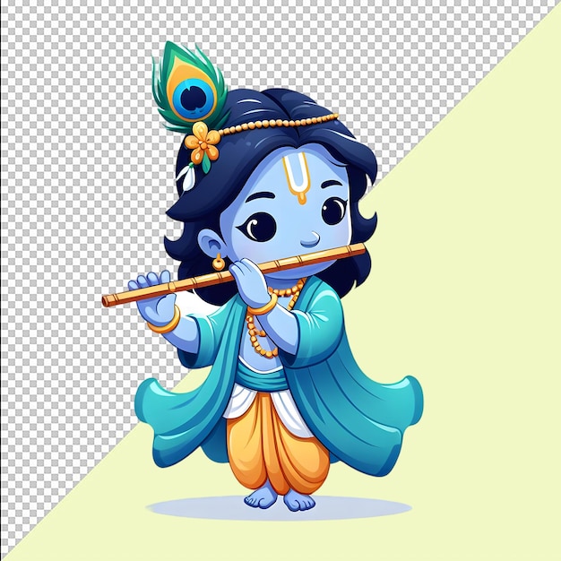 PSD schöne süße herr krishna glücklich krishna janmashtami png psd datei mockup png durchsichtiger hintergrund