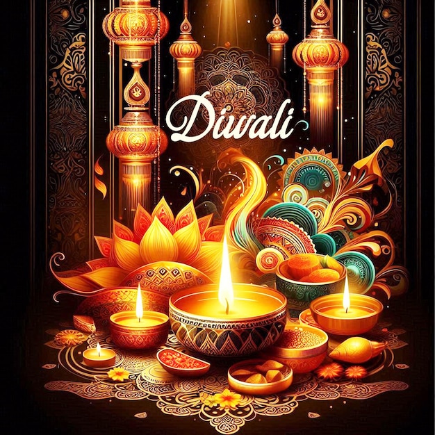 Schöner Hintergrund für einen glücklichen Diwali-Anlass