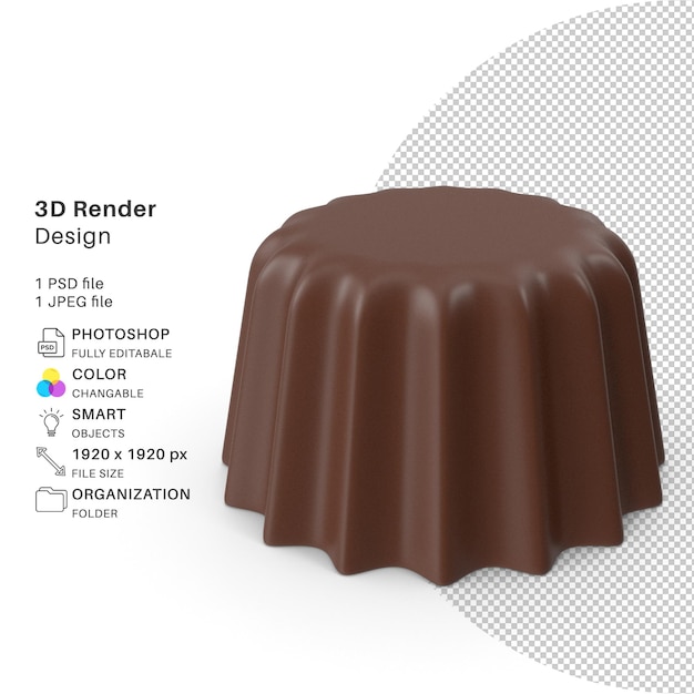 Schokoladenbonbons 3D-Modellierung PSD-Datei Realistische Schokolade