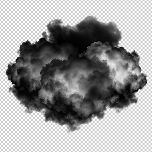 PSD schwarze wolken auf durchsichtigem hintergrund