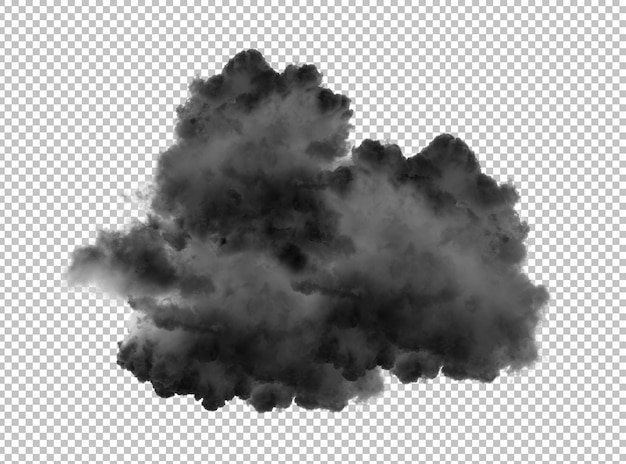 PSD schwarze wolken oder rauch isoliert auf alpha-schicht