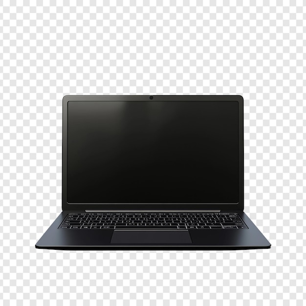 PSD schwarzer laptop-mockup auf durchsichtigem hintergrund