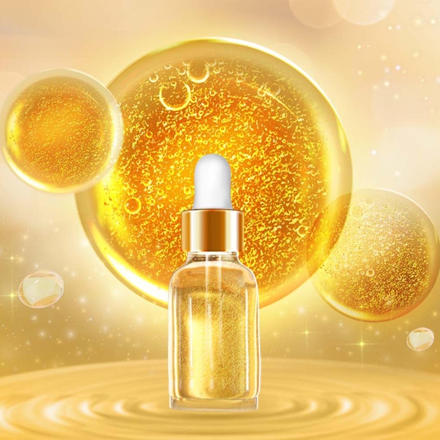 PSD serum gemischt mit goldpulver