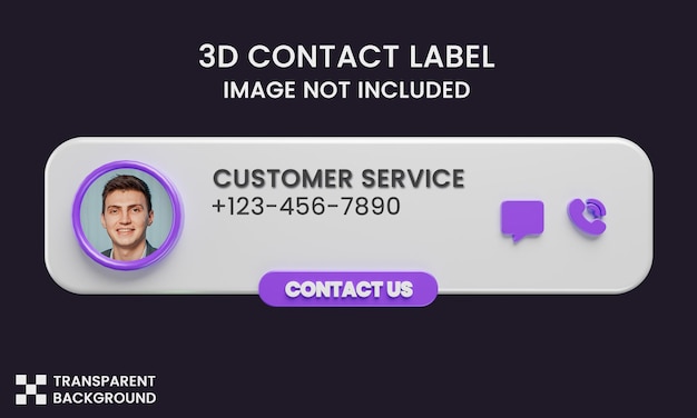 PSD service client contactez-nous modèle en rendu 3d