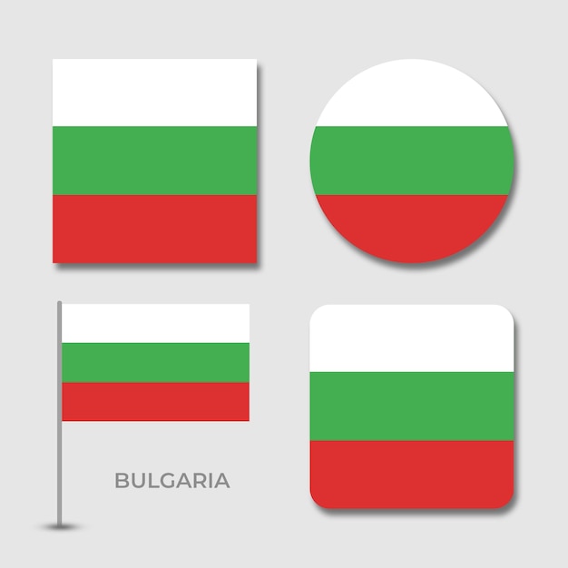 PSD set di bandiere con la bandiera della bulgaria