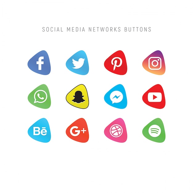 PSD set di pulsanti di social network