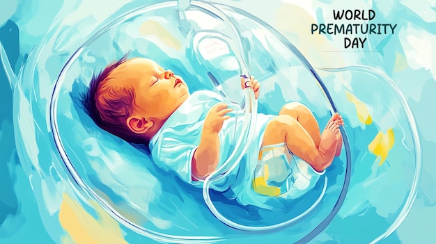 PSD sfondo disegnato a mano per la giornata mondiale della prematurità