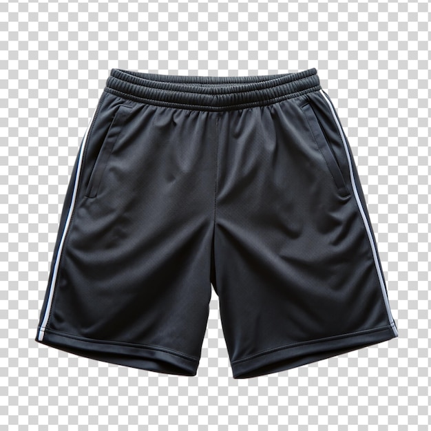 PSD shorts de sport noirs isolés sur un fond transparent