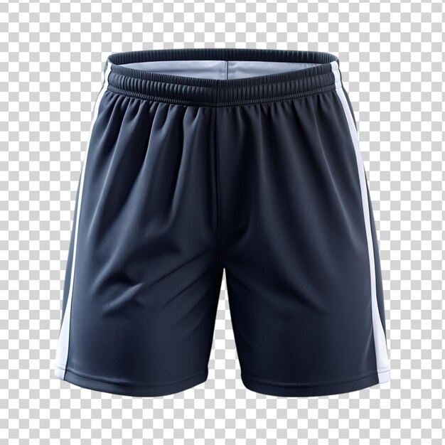 PSD shorts de sport noirs isolés sur un fond transparent