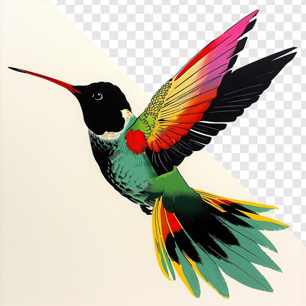 PSD shusei nagaoka style hummingbird des années 70 art de l'album