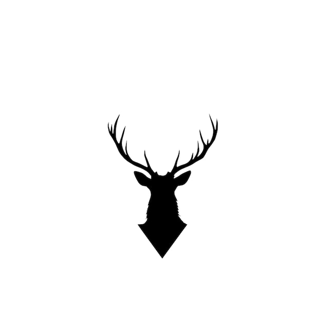 PSD silhouette d'une tête de cerf avec des cornes