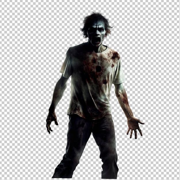 PSD silhueta de fundo zumbi transparente