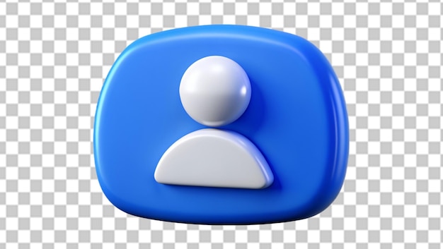 Símbolo azul de ícone de usuário do site ou sinal de avatar isolado em fundo transparente