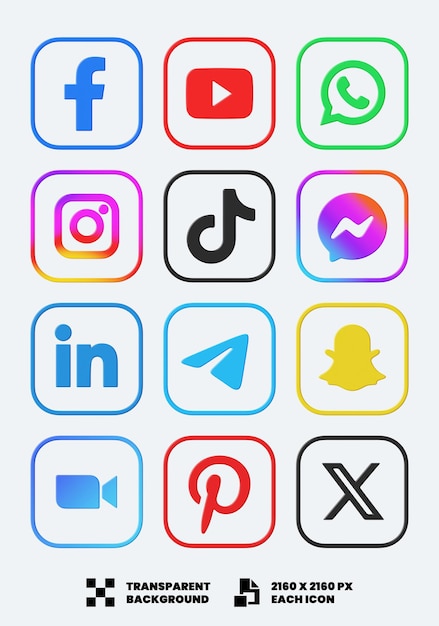 PSD social media icon 3d