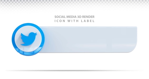 PSD social media symbol twitter label 3d