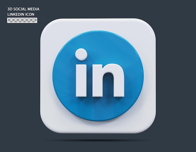 PSD social medial linkedin icône concept rendu 3d