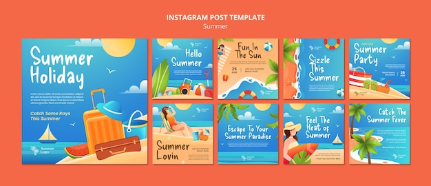 Sommerurlaub Instagram-Posts